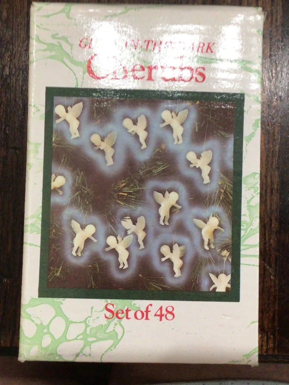 Glow in the dark Cherubs Christmas ornaments set a 48 new in box
